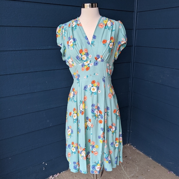 SOLDNWT House of Foxy 30s Ava Tea Dress Love Story - Picture 2 of 9